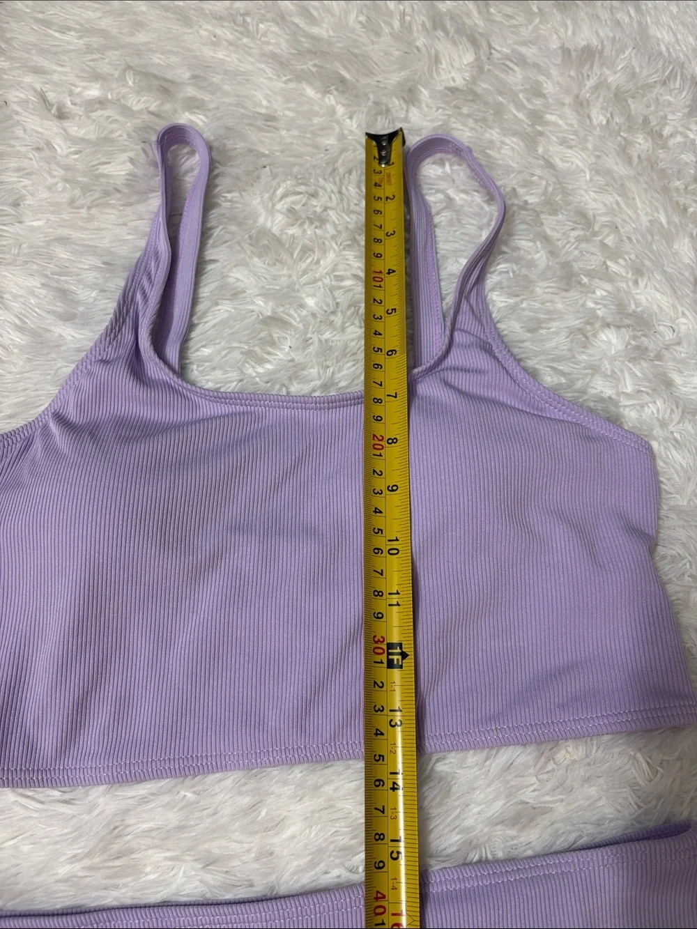 NWOT Light Purple Ribbed 2 Piece Swim Set Youth Teen Size 13Y